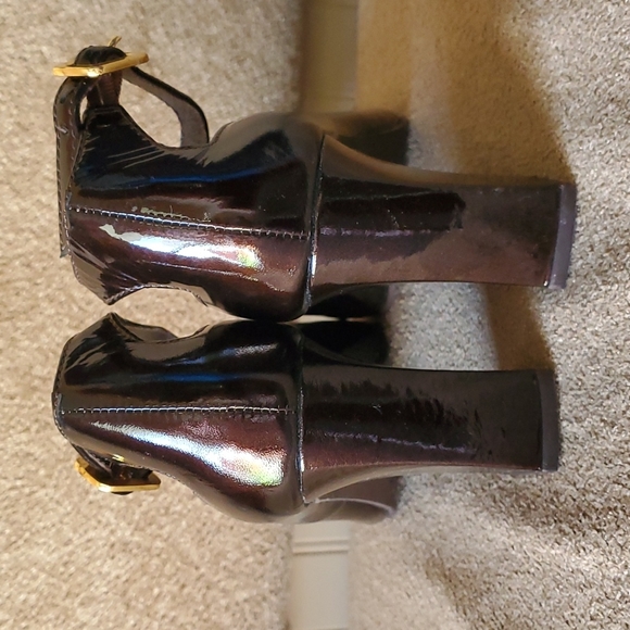 EUC Matisse heels leather upper size 7M brown black shiny glossy - Picture 5 of 11